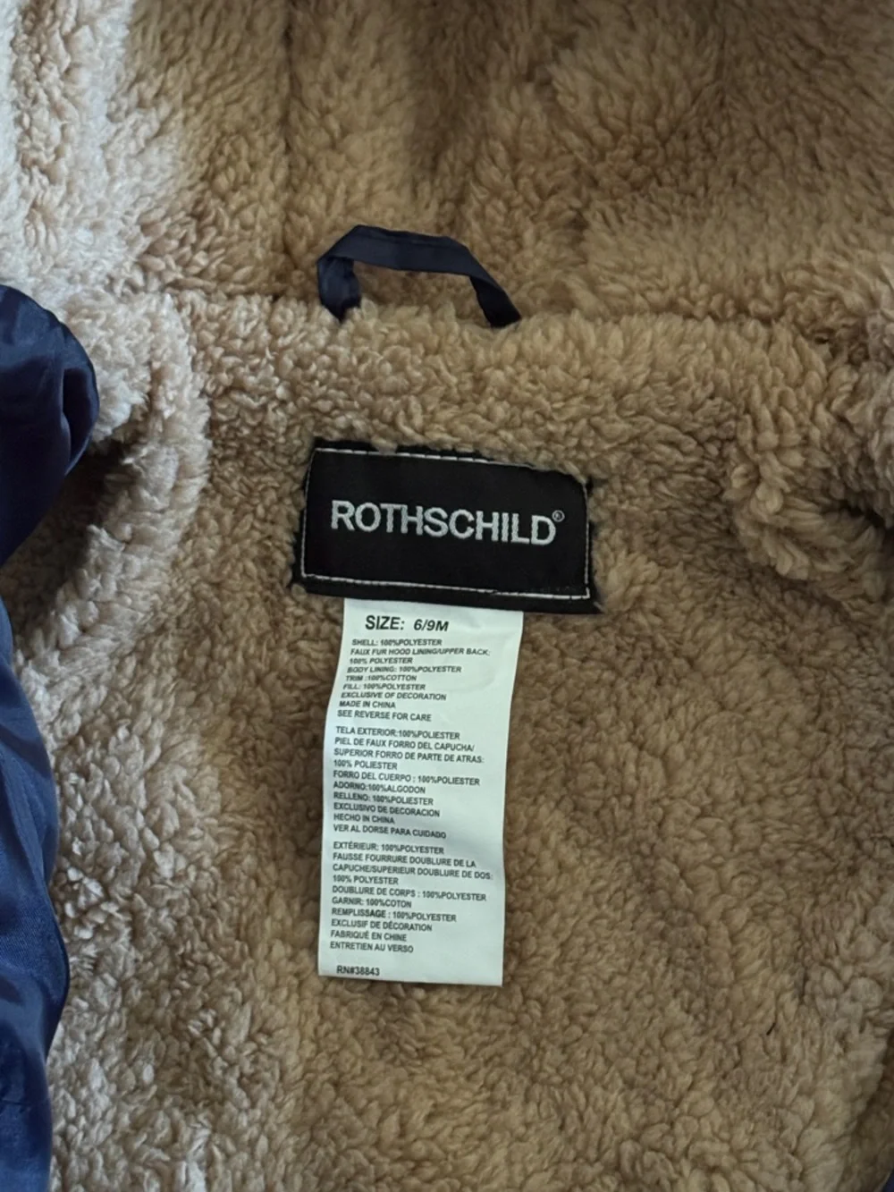 Rothschild Navy Quilted Infant One-Piece Snowsuit Pram 6/9 mos